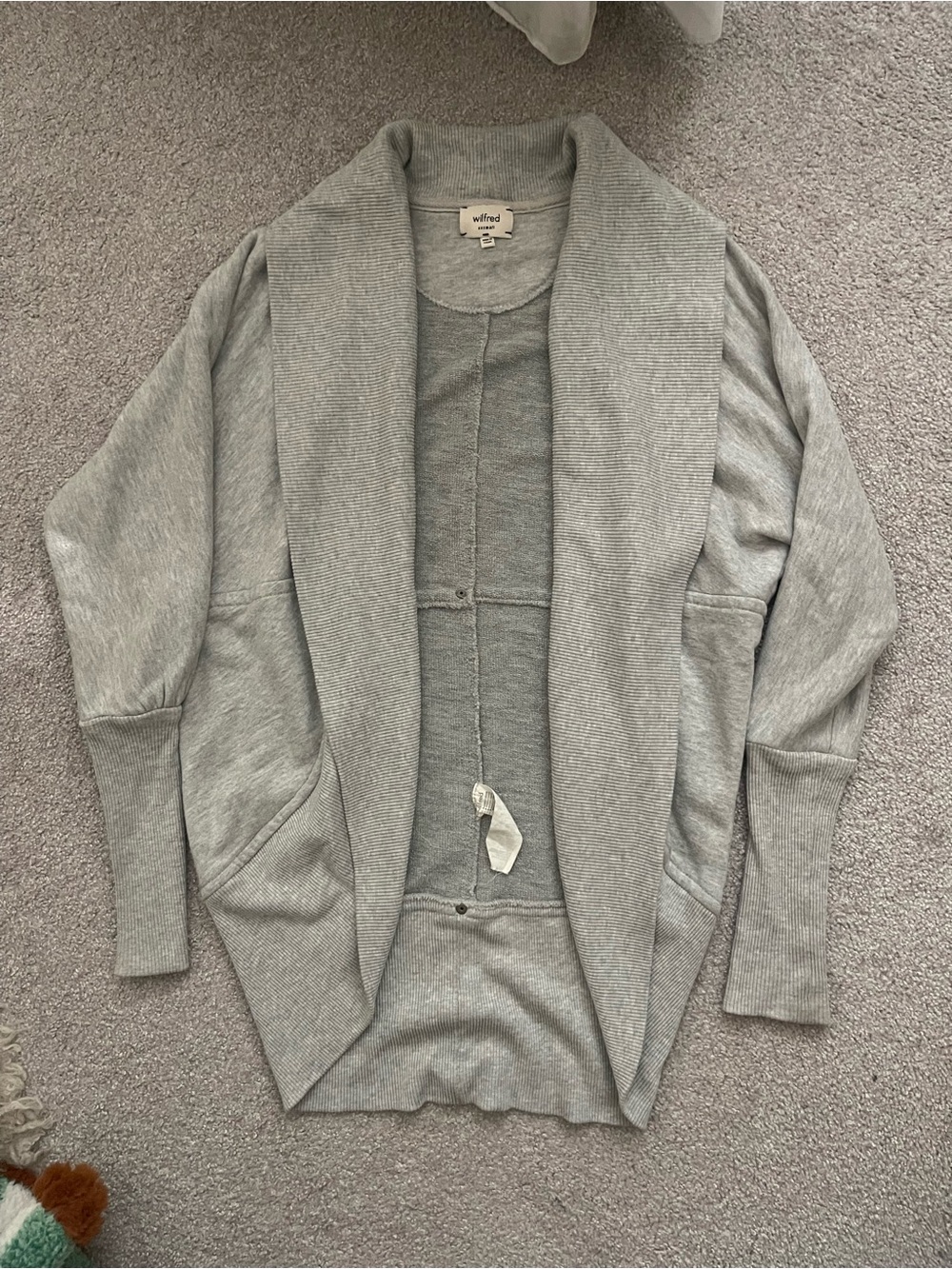 Wilfred Light Grey Diderot Oversized Slouch Cardigan XXS